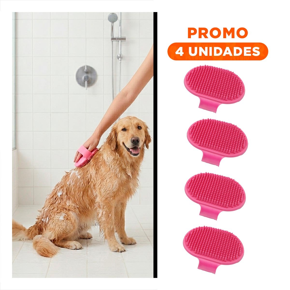 PACK4 RASTRILLO CIRCULAR ROSADO PARA CABELLO CON MATERIAL DURABLE Y+REGALO STICKER - 1