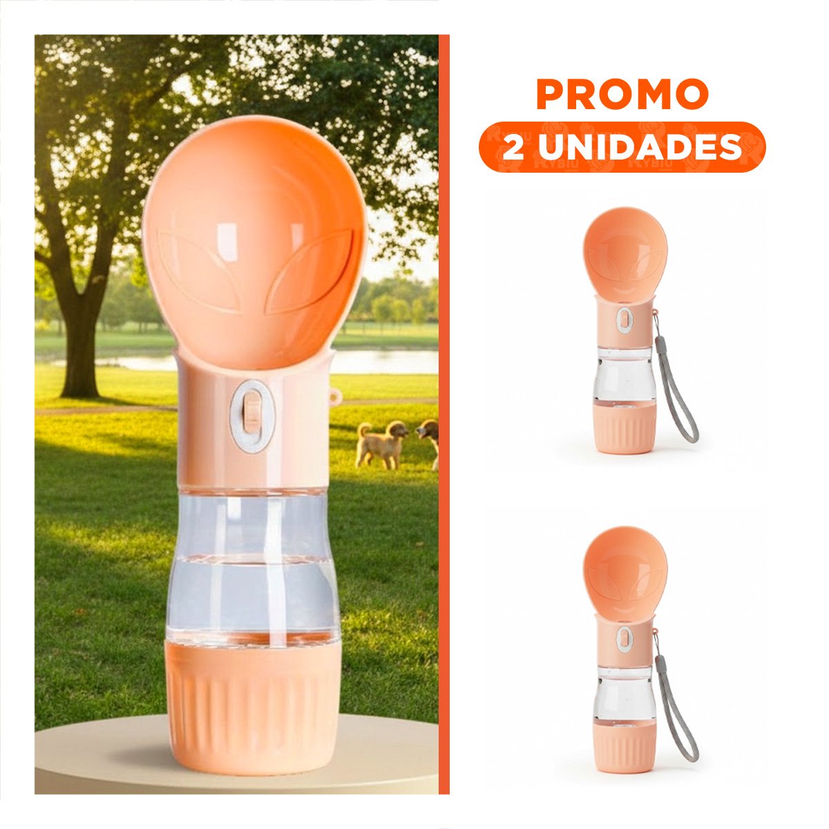 PACK2 RECIPIENTE MODERNO DISENO OVNI NARANJA FUNCIONAL - 1