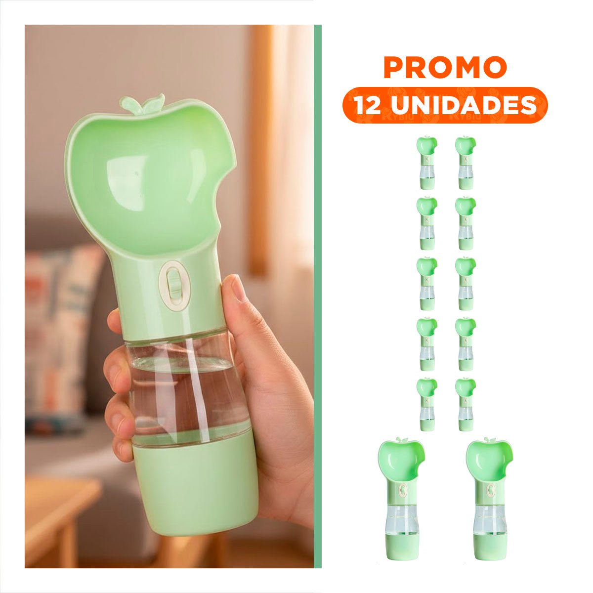 PACK12 ORGANIZADOR PORTATIL VERDE CON FORMA DE MANZANA Y+REGALO STICKER - 1