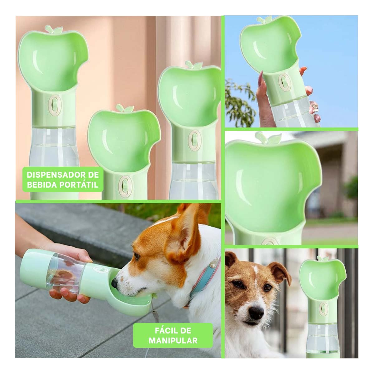 PACK4 ENVASE PORTATIL DE DISEÑO MANZANA VERDE Y+REGALO STICKER - 2
