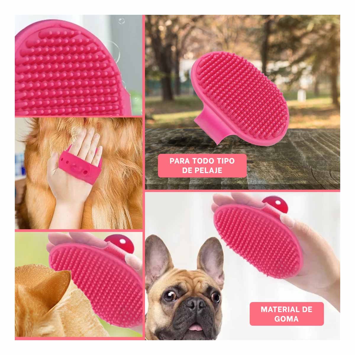 PACK6 PUAS REDONDAS ROSADAS DE MANO PARA DESENREDO Y MASAJE DEL CUERO CABELLUDO Y+PAPEL REGALO - 3