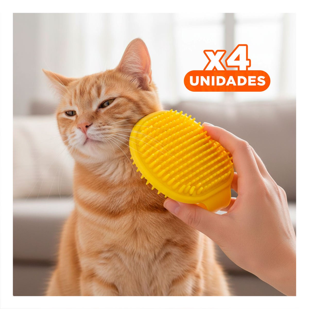PACK4 RASTRILLO REDONDO AMARILLO DE MANO PARA DESENREDO Y CUIDADO DIARIO DEL CABELLO - 1