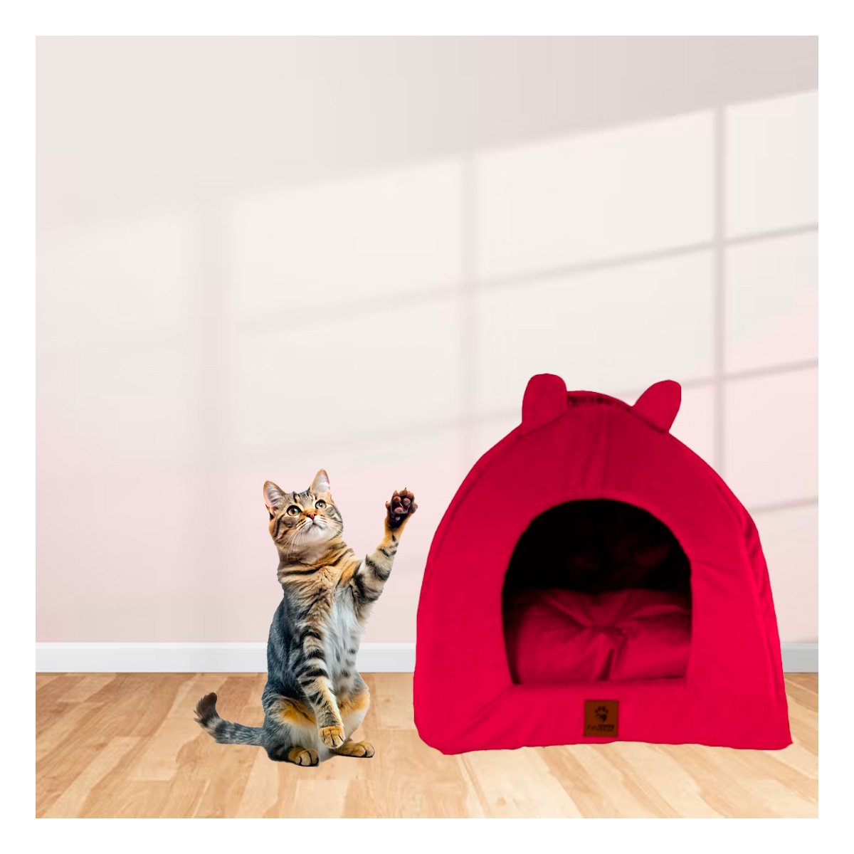 PACK2 NIDO CERRADO ROJO ESTILO IGLU TALLA L DESCANSO Y+REGALO STICKER - 5