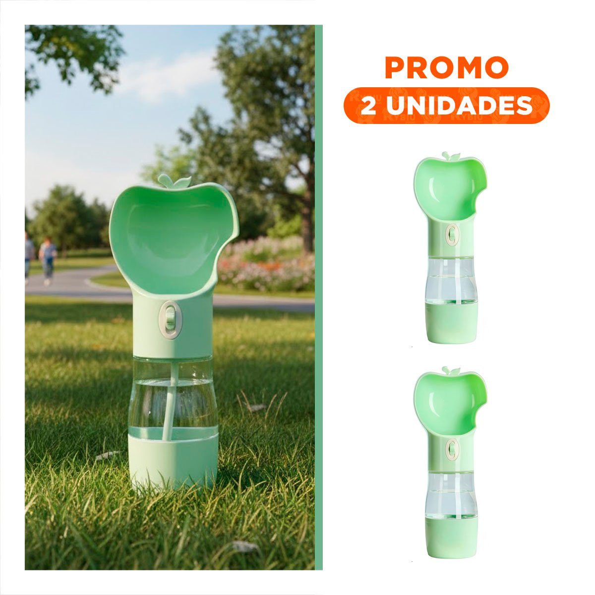 PACK2 RECIPIENTE PORTATIL DE DISEÑO MANZANA VERDE - 1