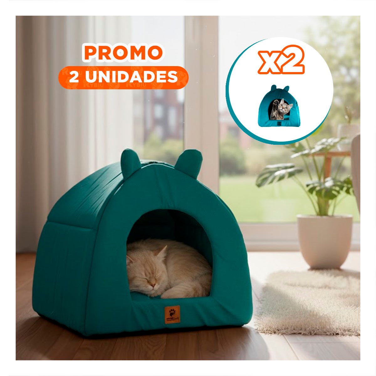 PACK2 GUARIDA TIPO IGLU AZUL REY TALLA L ESPACIO COMODO Y+REGALO STICKER - 1