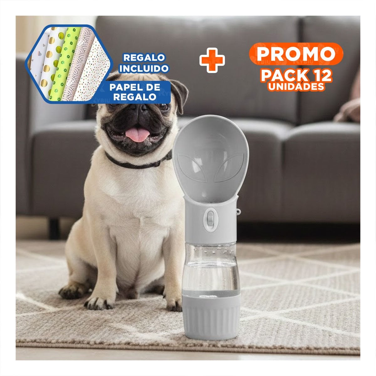 PACK12 ARTICULO PEQUENO DISENO OVNI PLOMO FUNCIONAL Y+PAPEL REGALO - 1