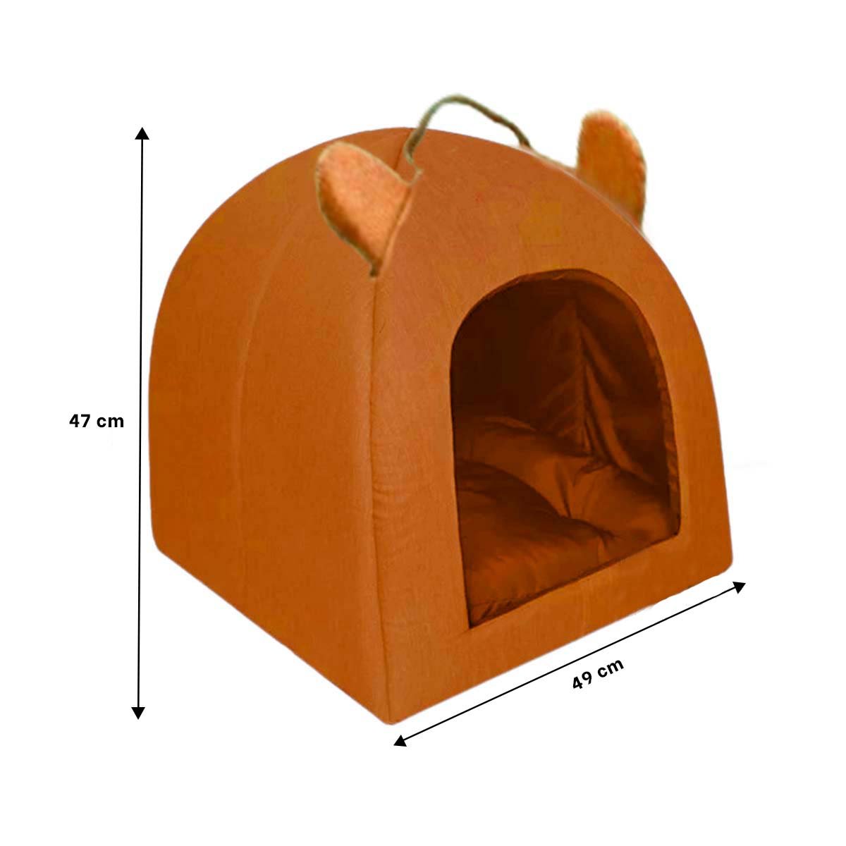 PACK6 GUARIDA IGLU CERRADA TALLA L MARRON PARA MASCOTAS HOGAR Y+PAPEL REGALO - 4