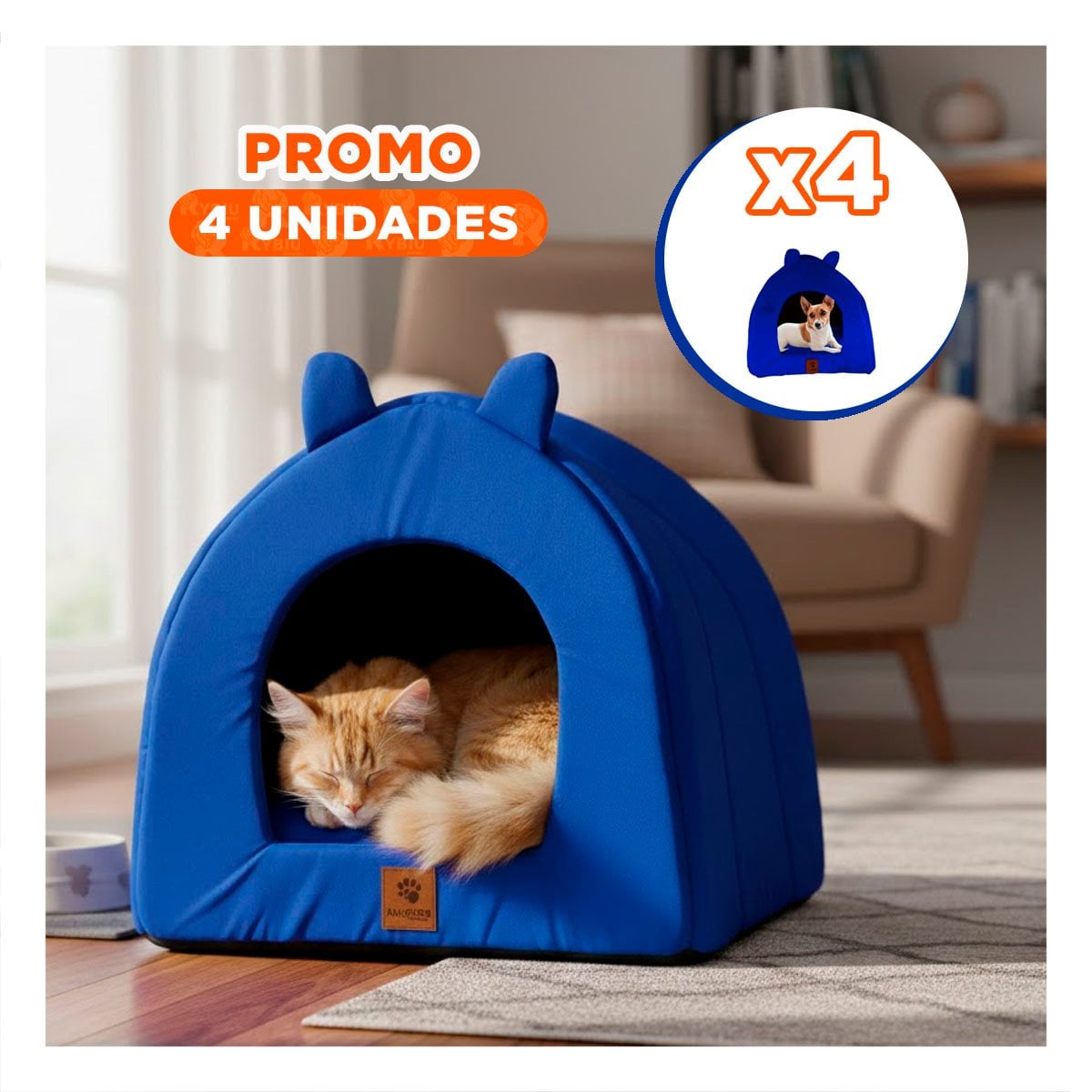 PACK4 NIDO IGLU TALLA L COLOR AZUL NOCHE CON INTERIOR SUAVE - 1