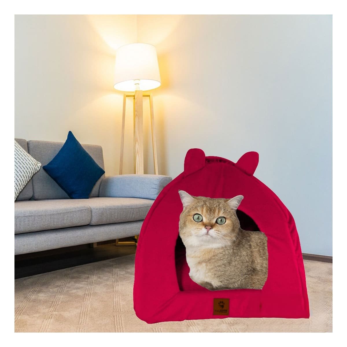 PACK4 NIDO IGLU ROJO TALLA L REFUGIO PRIVADO MASCOTAS Y+PAPEL REGALO - 2