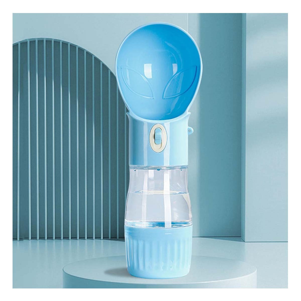 RECIPIENTE PORTATIL EN FORMA DE OVNI CELESTE PRACTICO Y+LIGAS REGALO - 2