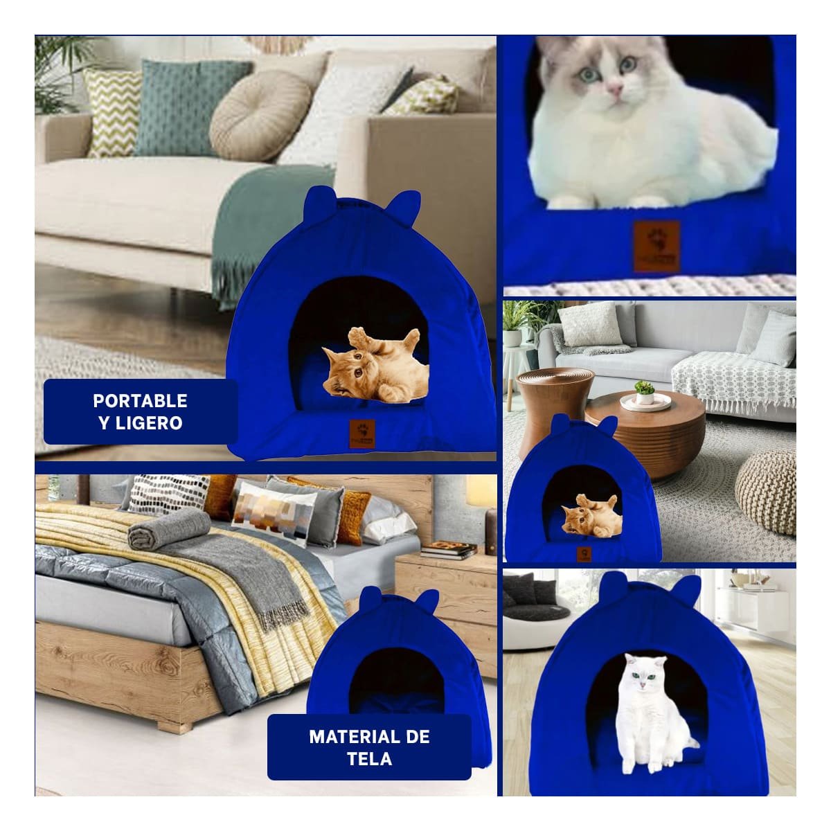 PACK4 GUARIDA TIPO IGLU AZUL NOCHE TALLA L ESPACIO COMODO Y+REGALO STICKER - 2