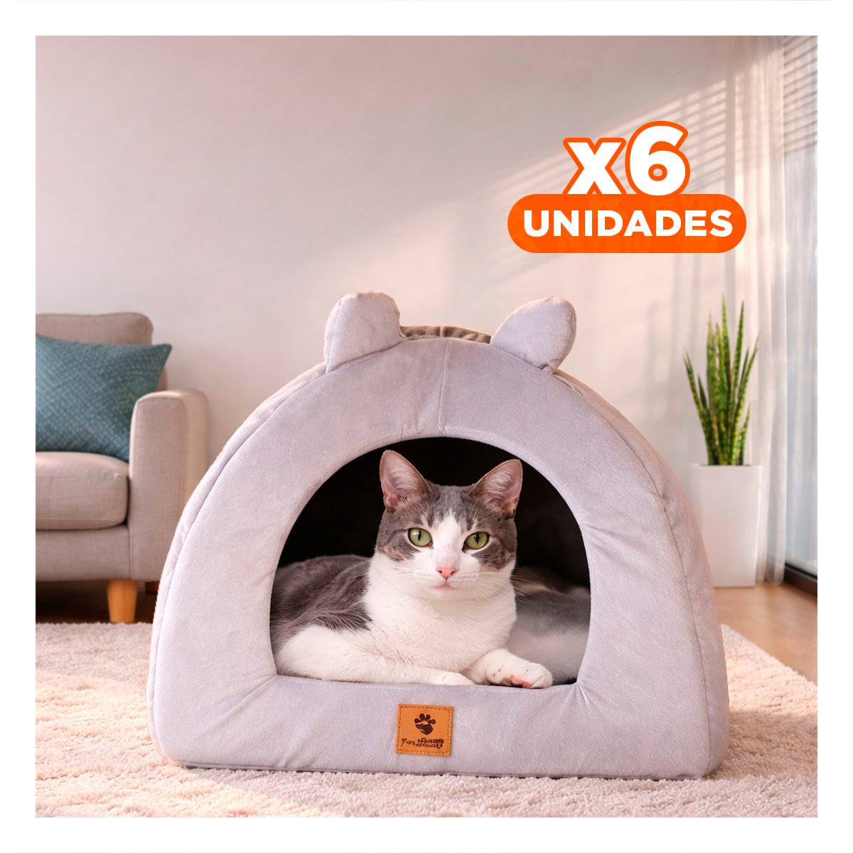 PACK6 CASA IGLU TALLA L COLOR GUINDA INTERIOR SUAVE Y+REGALO STICKER - 1