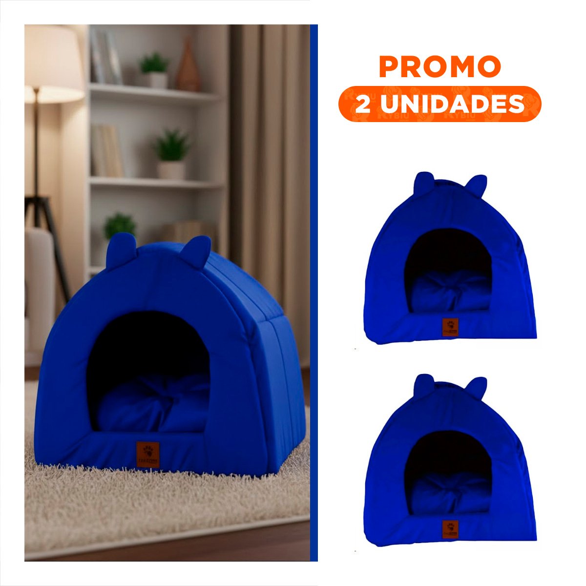 PACK2 NIDO IGLU CERRADO TALLA L AZUL NOCHE PARA MASCOTAS HOGAR - 1