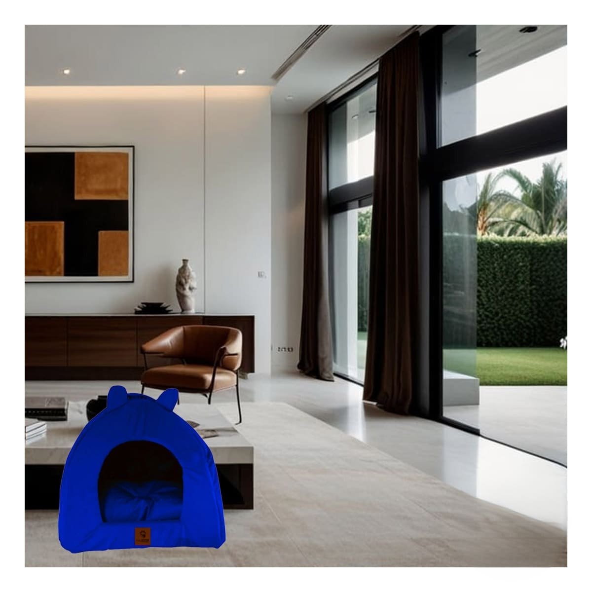 PACK2 NIDO IGLU CERRADO TALLA L AZUL NOCHE PARA MASCOTAS HOGAR - 5