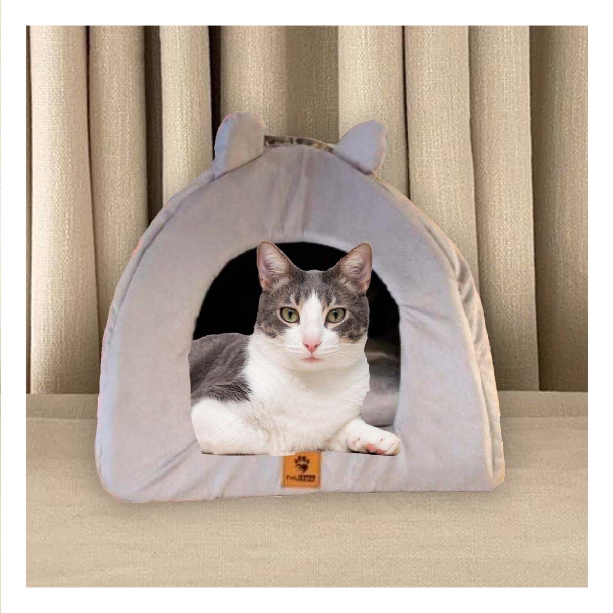 CUCHA IGLU CERRADA TALLA L GUINDA PARA MASCOTAS HOGAR Y+PAPEL REGALO - 5