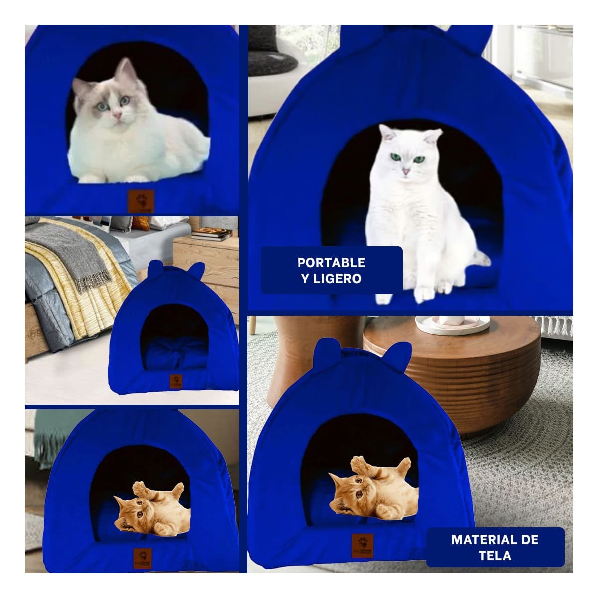 CUCHA IGLU TALLA L COLOR AZUL NOCHE ESPACIO ABRIGADO Y+LIGAS REGALO - 5