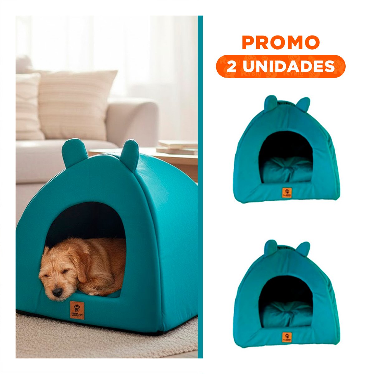 PACK2 CUCHA IGLU AZUL REY TALLA L REFUGIO CERRADO PARA MASCOTAS - 1