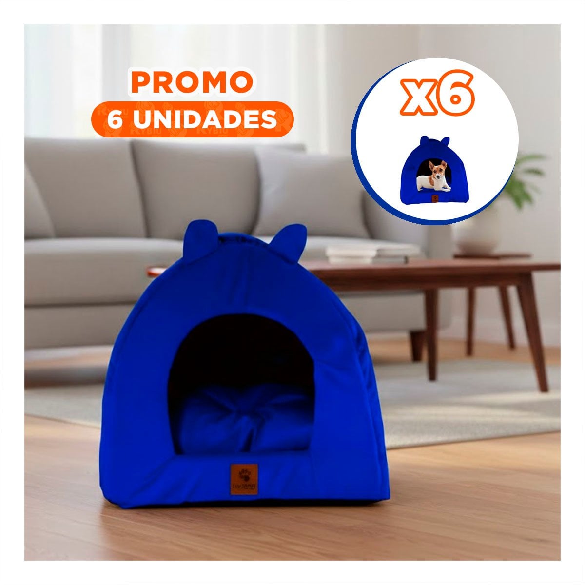 PACK6 GUARIDA IGLU AZUL NOCHE TALLA L REFUGIO CALIDO PARA MASCOTAS Y+REGALO STICKER - 1
