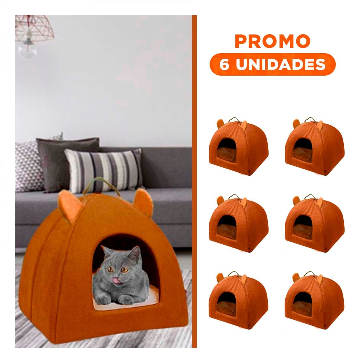 PACK6 NIDO IGLU MARRON TALLA L REFUGIO PRIVADO MASCOTAS - 1
