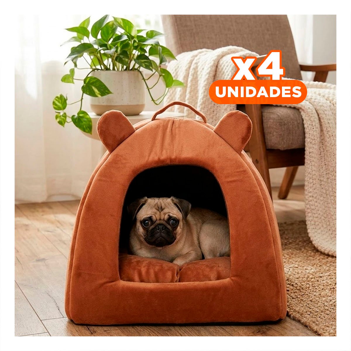 PACK4 NIDO TIPO IGLU MARRON TALLA L ESPACIO CALIDO MASCOTAS - 1