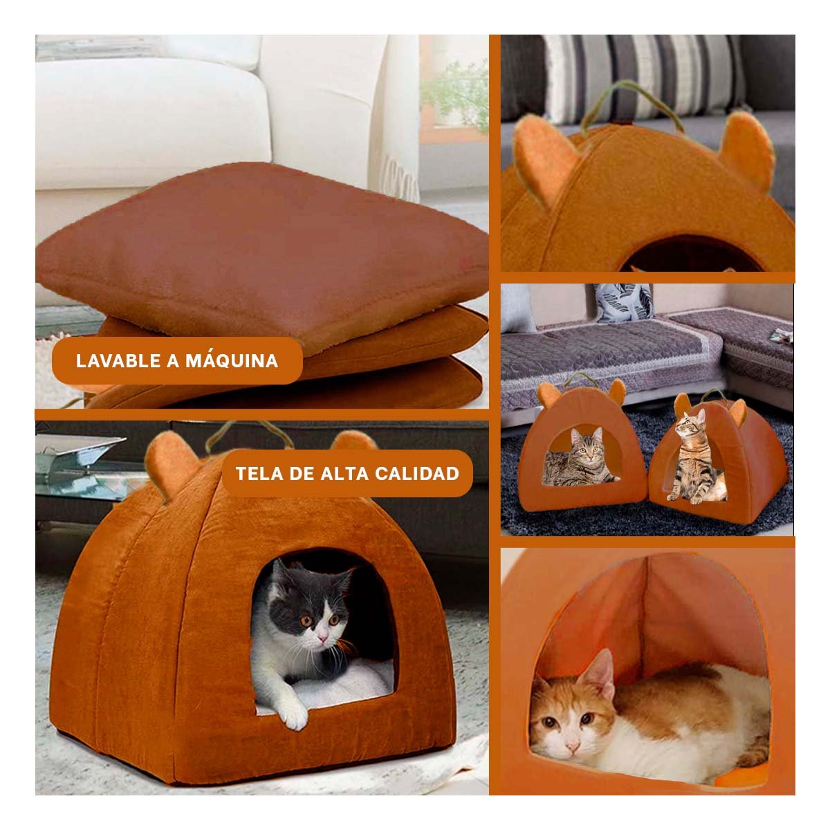 PACK4 NIDO IGLU TALLA L COLOR MARRON CON INTERIOR SUAVE Y+REGALO STICKER - 2