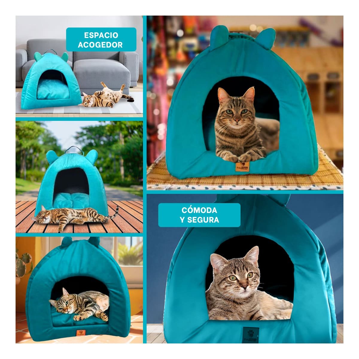PACK2 GUARIDA IGLU CERRADA TALLA L AZUL REY PARA MASCOTAS HOGAR Y+PAPEL REGALO - 3