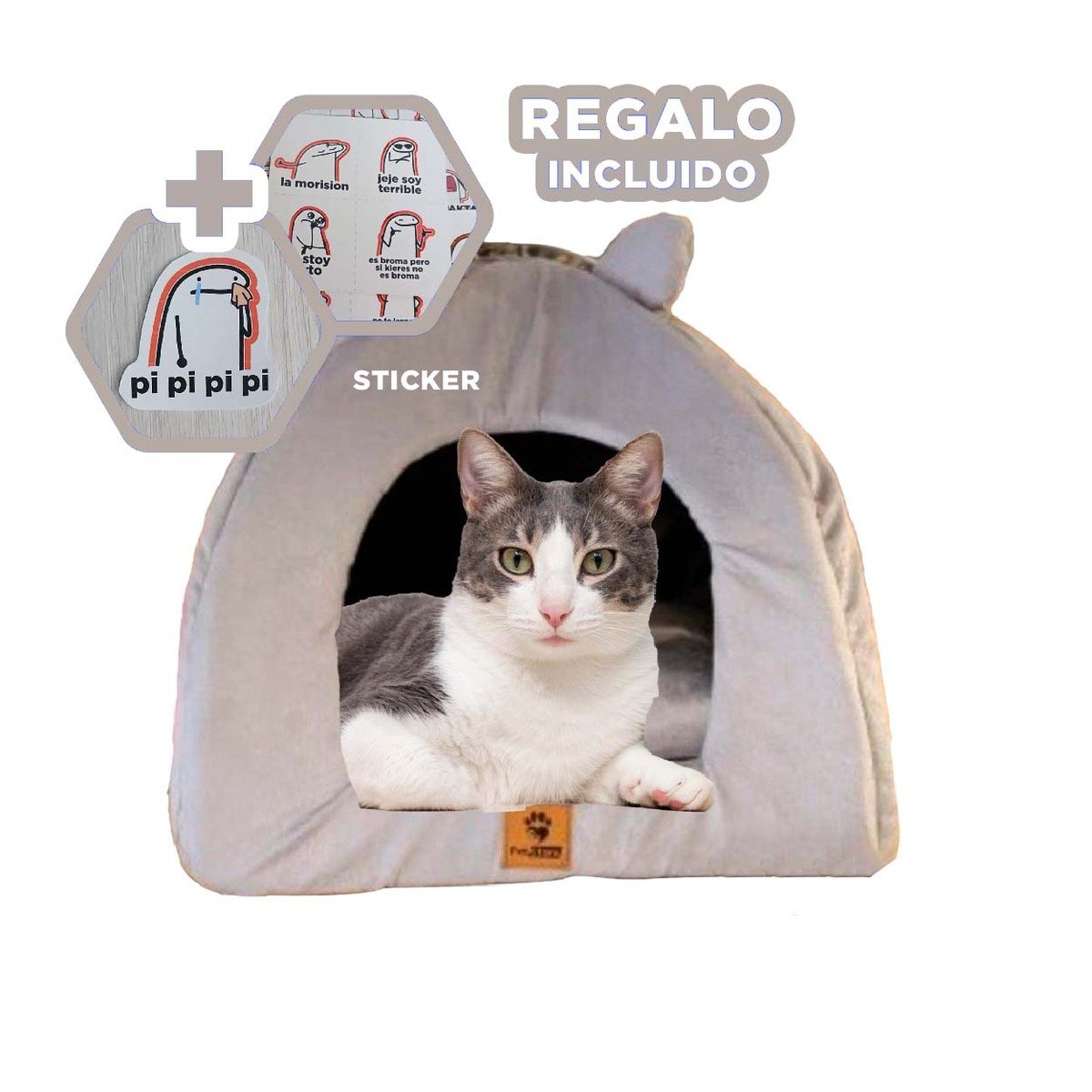 CUCHA TIPO IGLU GUINDA TALLA L CON INTERIOR SUAVE Y+REGALO STICKER - 1