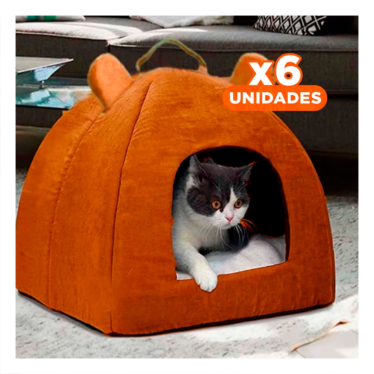 PACK6 GUARIDA TIPO IGLU MARRON TALLA L ESPACIO COMODO Y+REGALO STICKER - 1