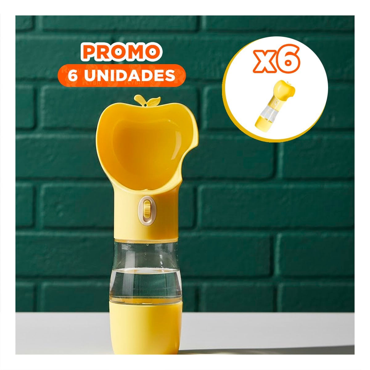 PACK6 ORGANIZADOR PORTATIL AMARILLO EN FORMA DE MANZANA Y+REGALO STICKER - 1