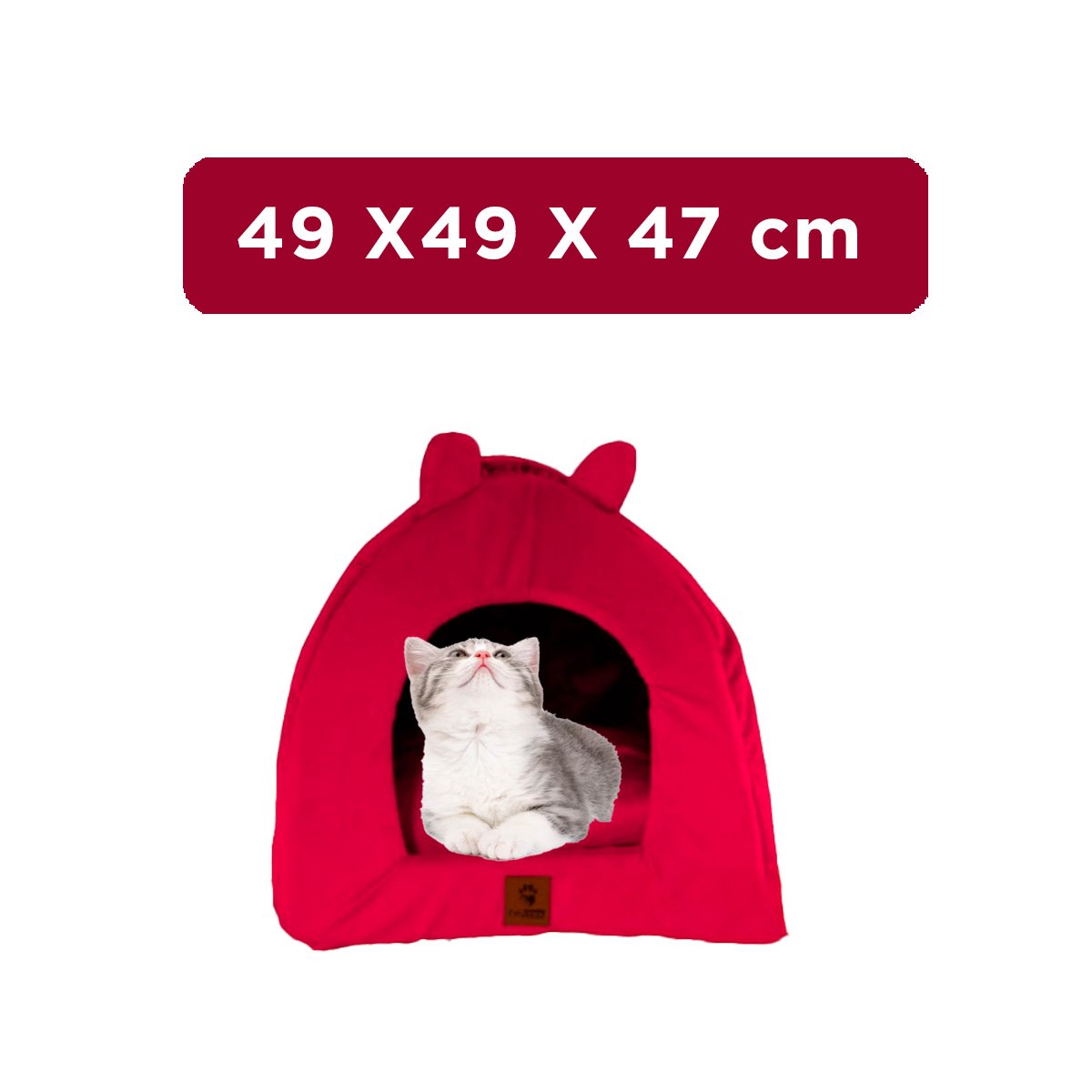 PACK4 CASA IGLU ROJO TALLA L REFUGIO COMODO MASCOTAS Y+REGALO STICKER - 4