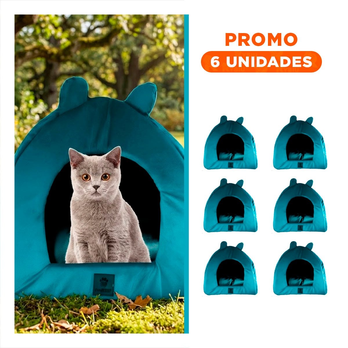 PACK6 GUARIDA IGLU CERRADA TALLA L VERDE AGUA PARA MASCOTAS HOGAR - 1