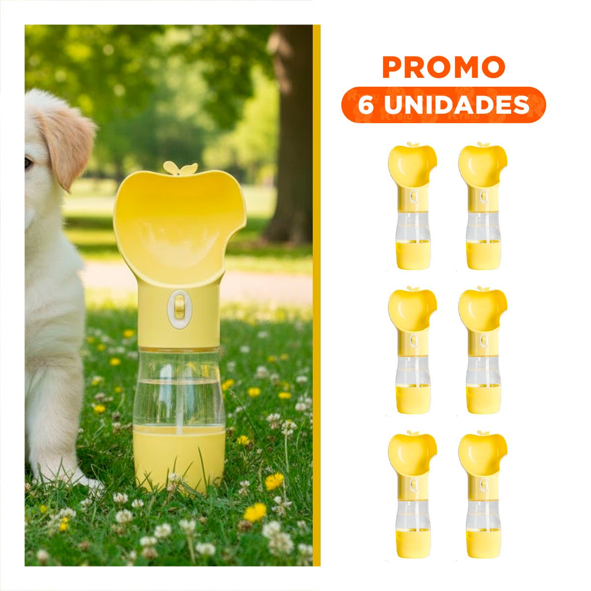 PACK6 ENVASE PORTATIL AMARILLO CON FORMA DE MANZANA - 1