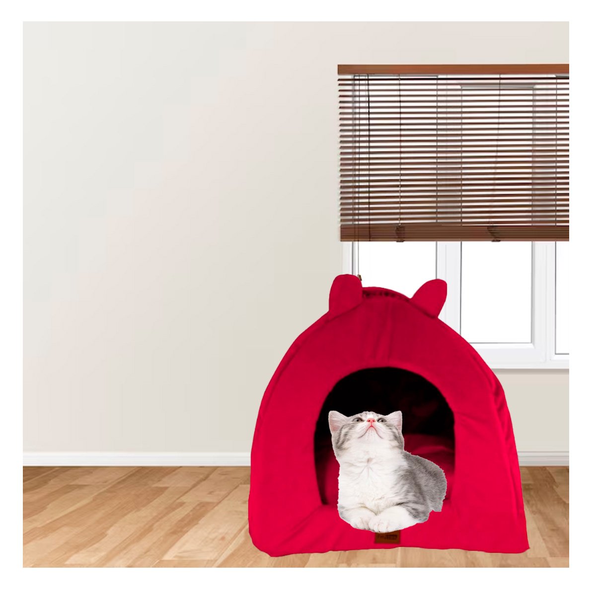 PACK2 NIDO IGLU CERRADO TALLA L ROJO PARA MASCOTAS HOGAR - 5