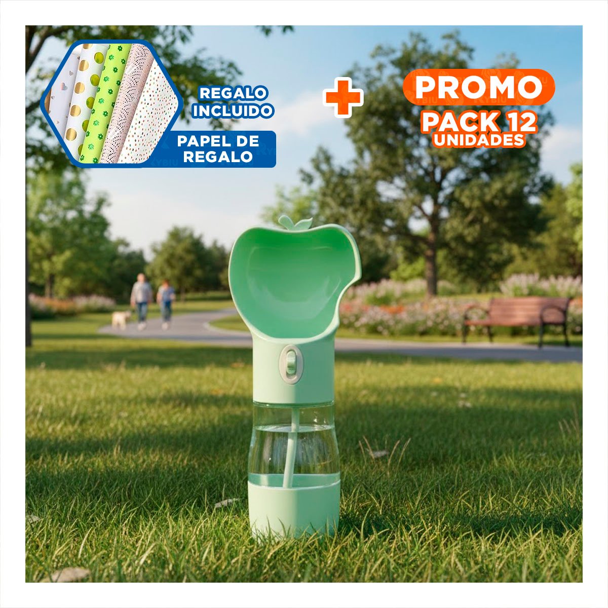 PACK12 ORGANIZADOR PORTATIL DE DISEÑO MANZANA VERDE Y+PAPEL REGALO - 1
