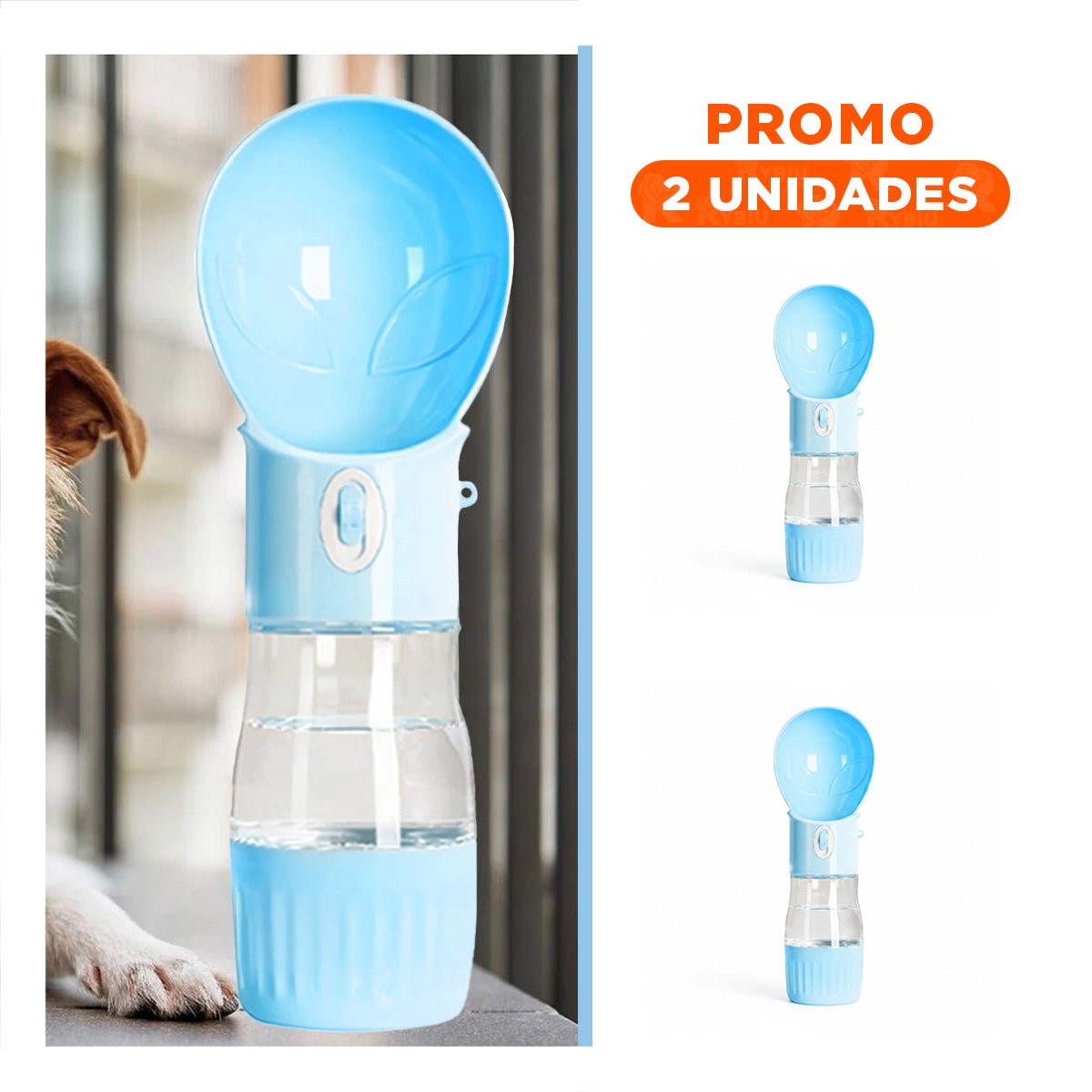 PACK2 RECIPIENTE MODERNO DISENO OVNI CELESTE FUNCIONAL - 1