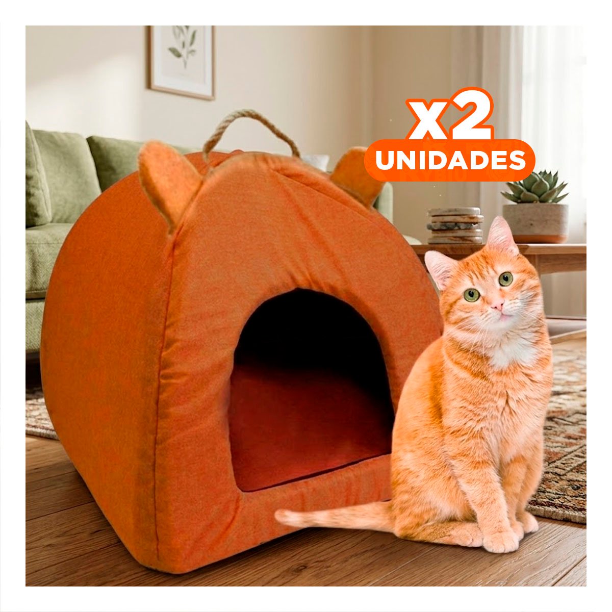 PACK2 NIDO IGLU CERRADO TALLA L MARRON PARA MASCOTAS HOGAR Y+REGALO STICKER - 1