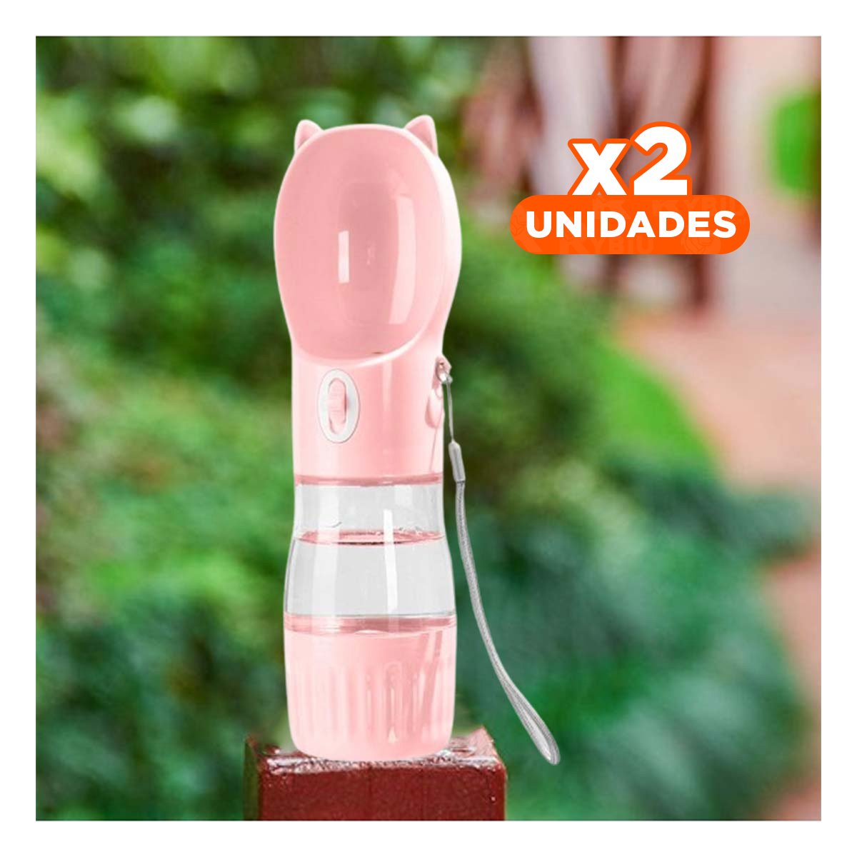 PACK2 ENVASE FUNCIONAL GATO ROSADO RESISTENTE Y LIVIANO Y+REGALO STICKER - 1