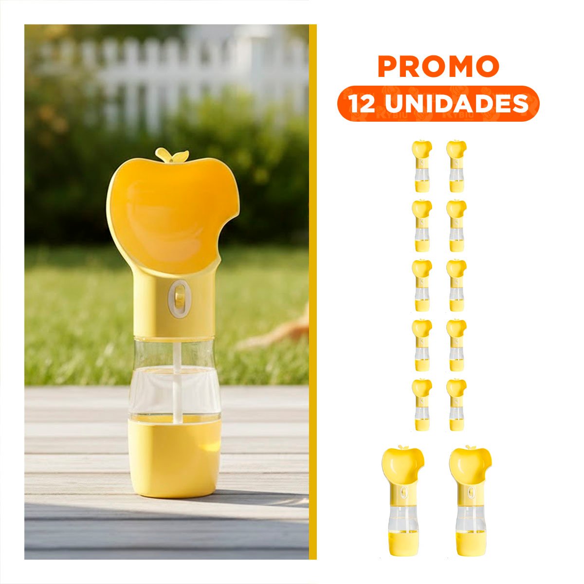 PACK12 ORGANIZADOR PORTATIL AMARILLO CON FORMA DE MANZANA Y+REGALO STICKER - 1