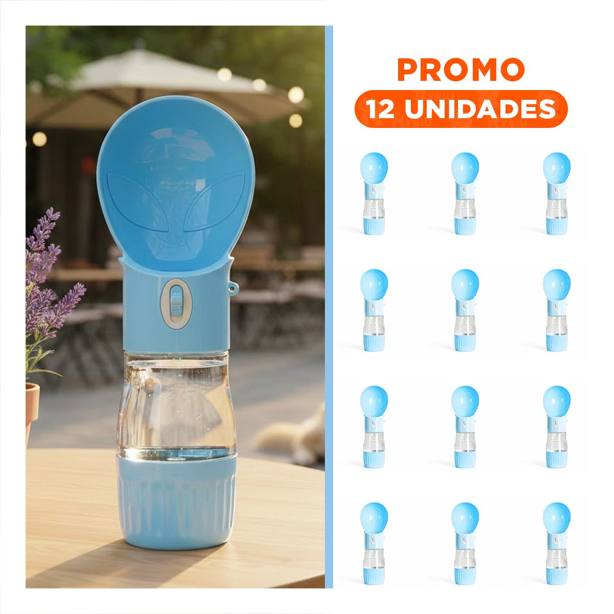 PACK12 ARTICULO LIGERO EN FORMA DE OVNI CELESTE PORTATIL Y+REGALO STICKER - 1