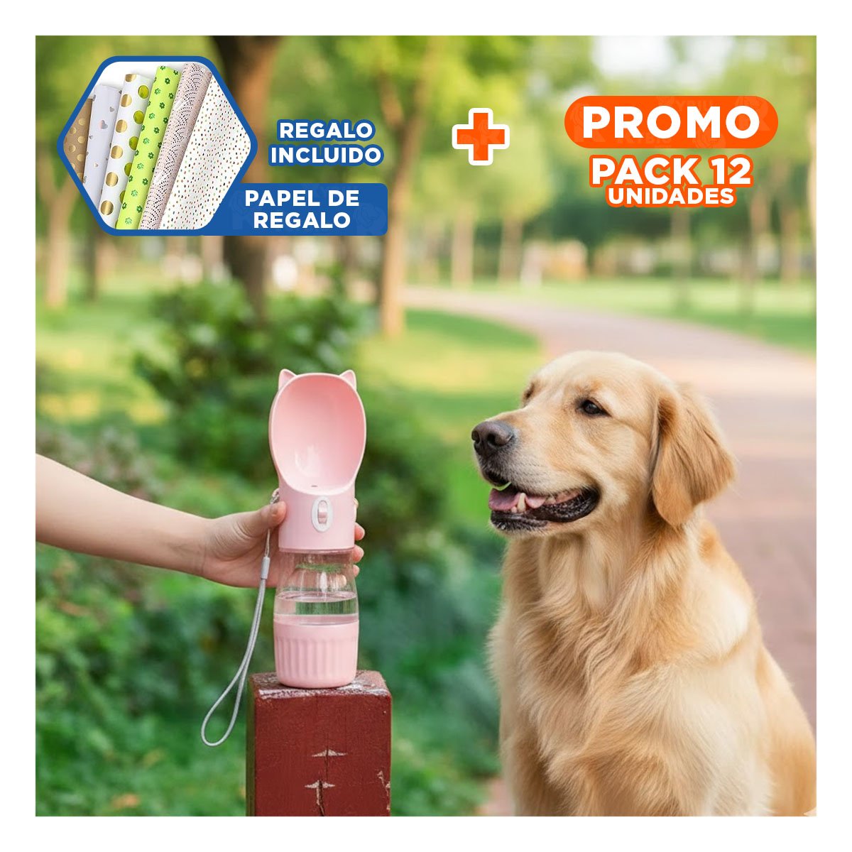 PACK12 APLICADOR RECARGABLE GATO ROSADO PARA VIAJES CORTOS Y+PAPEL REGALO - 1