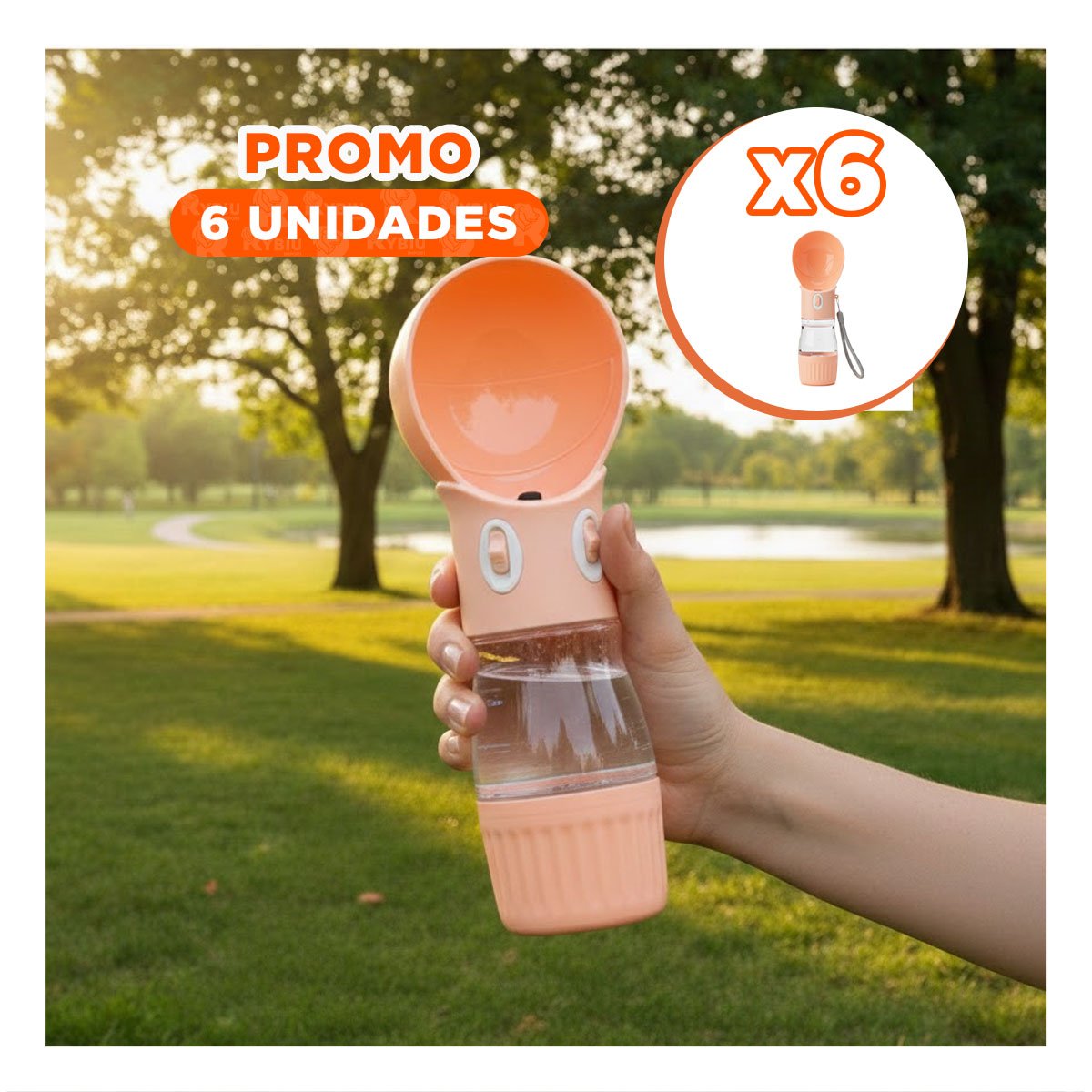 PACK6 ARTICULO PORTATIL EN FORMA DE OVNI NARANJA COMPACTO Y+REGALO STICKER - 1