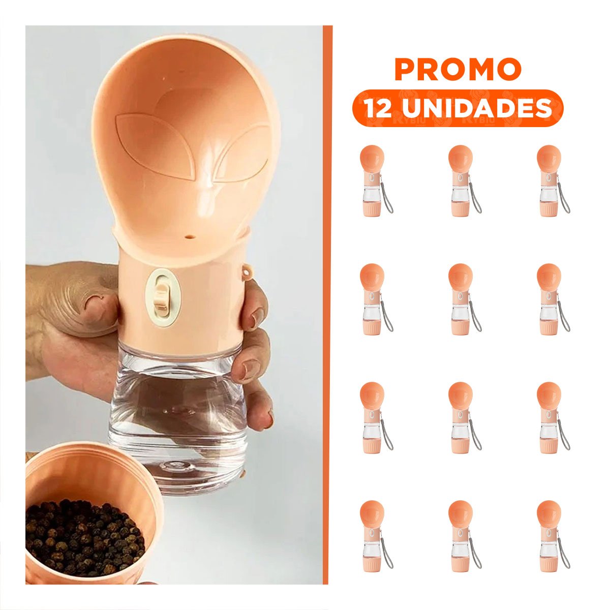 PACK12 ARTICULO LIGERO EN FORMA DE OVNI NARANJA PORTATIL Y+REGALO STICKER - 1
