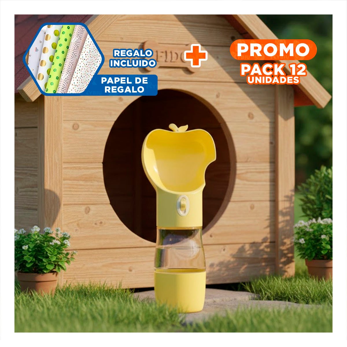 PACK12 ORGANIZADOR PORTATIL DE DISEÑO MANZANA AMARILLO Y+PAPEL REGALO - 1