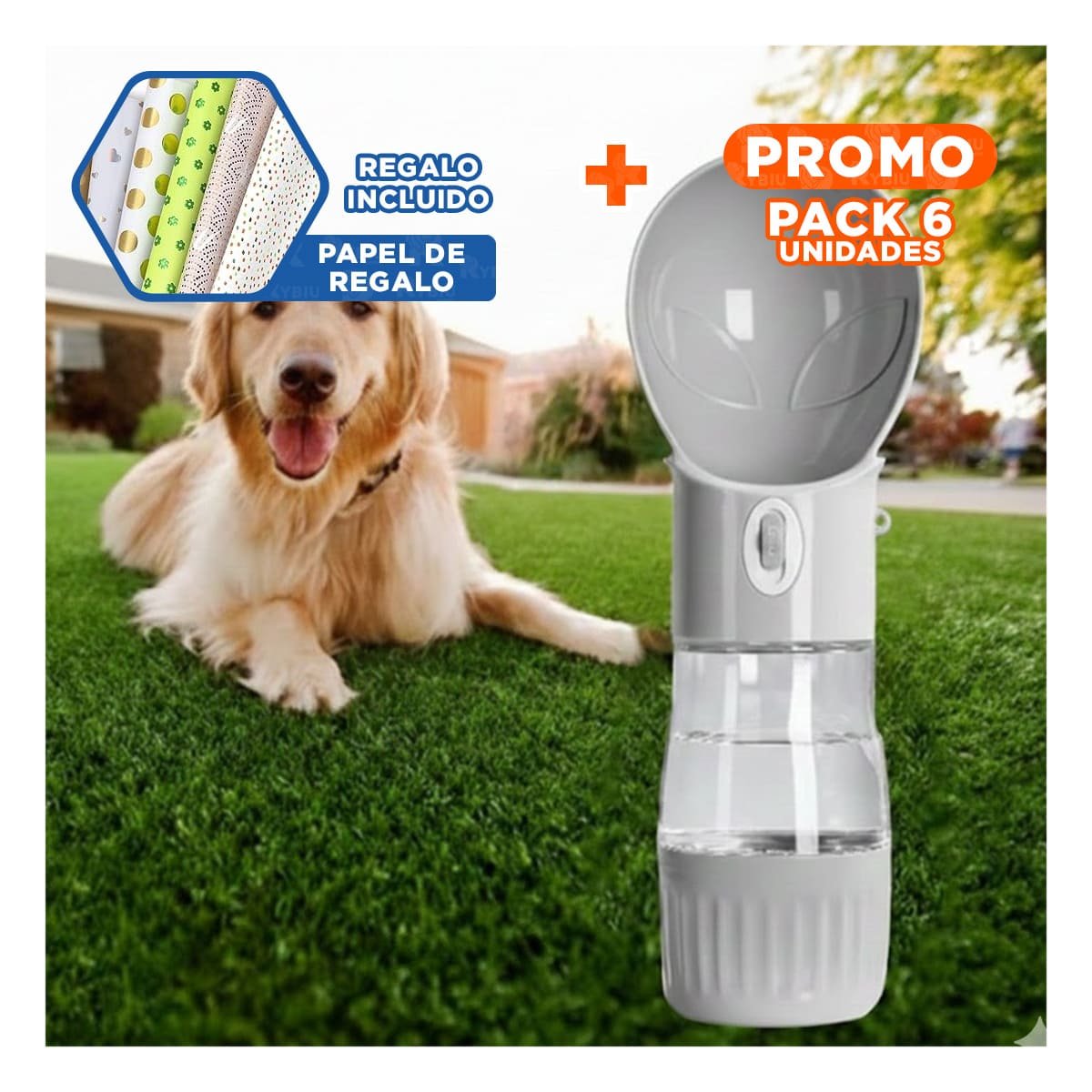 PACK6 ACCESORIO MODERNO TIPO OVNI PLOMO PARA HOGAR Y+PAPEL REGALO - 1
