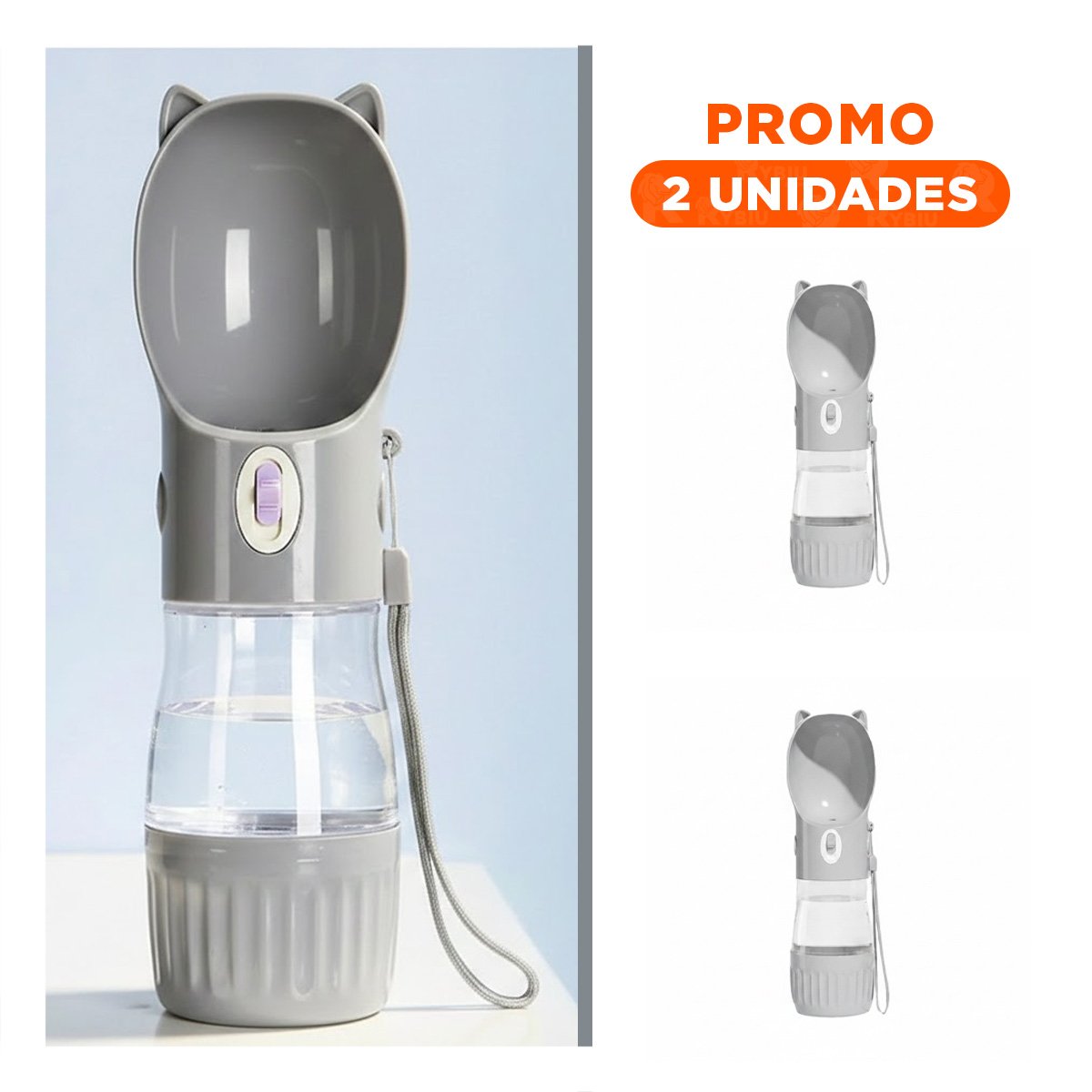 PACK2 ENVASE RECARGABLE GATO PLOMO PARA TRASLADO DIARIO - 1