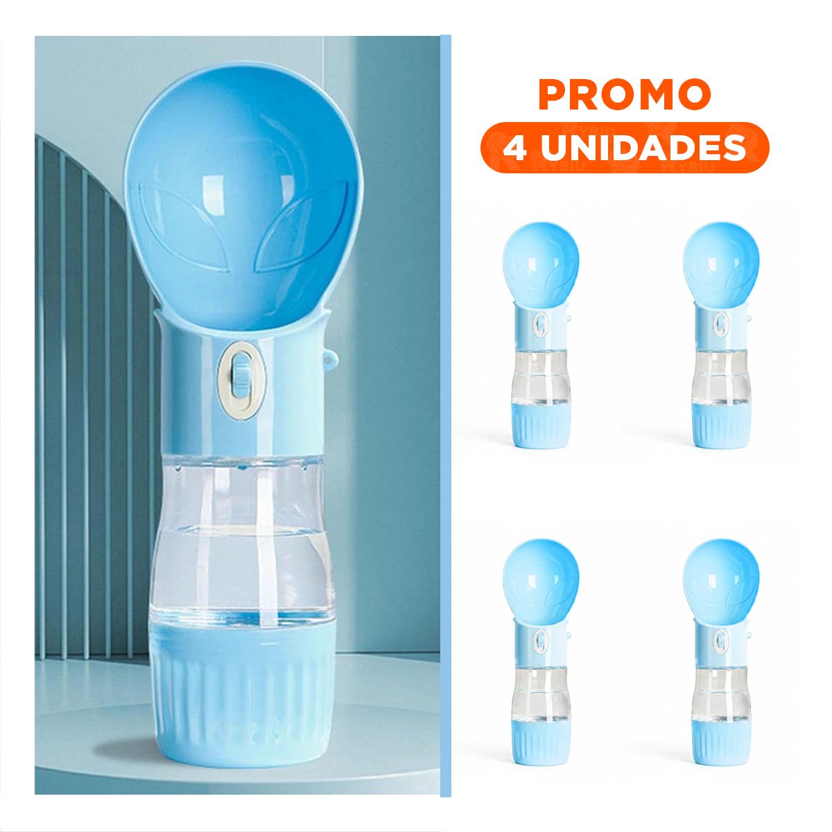 PACK4 ACCESORIO FUNCIONAL DISENO OVNI CELESTE PORTATIL Y+REGALO STICKER - 1