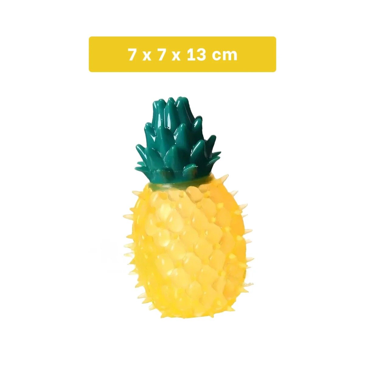 PACK4 OBJETO RESISTENTE DE PVC EN FORMA DE PINA PARA MASCOTA AMARILLO Y+REGALO STICKER - 4