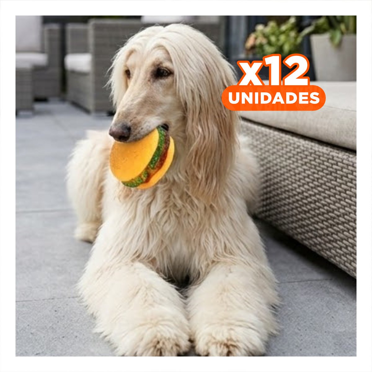 PACK12 DISPOSITIVO PARA MORDER DE GOMA PARA MASCOTAS AMARILLO ENTRETENIDO - 1