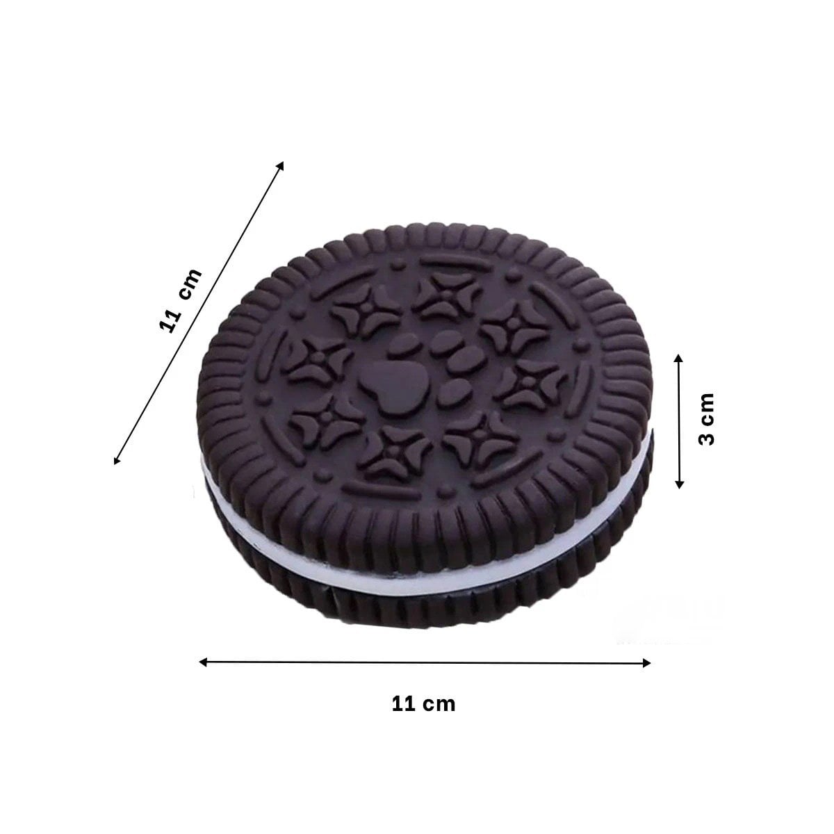 PACK12 ELEMENTO SEGURO DE GOMA PARA MASCOTA NEGRO CON FORMA DE GALLETA OREO - 4