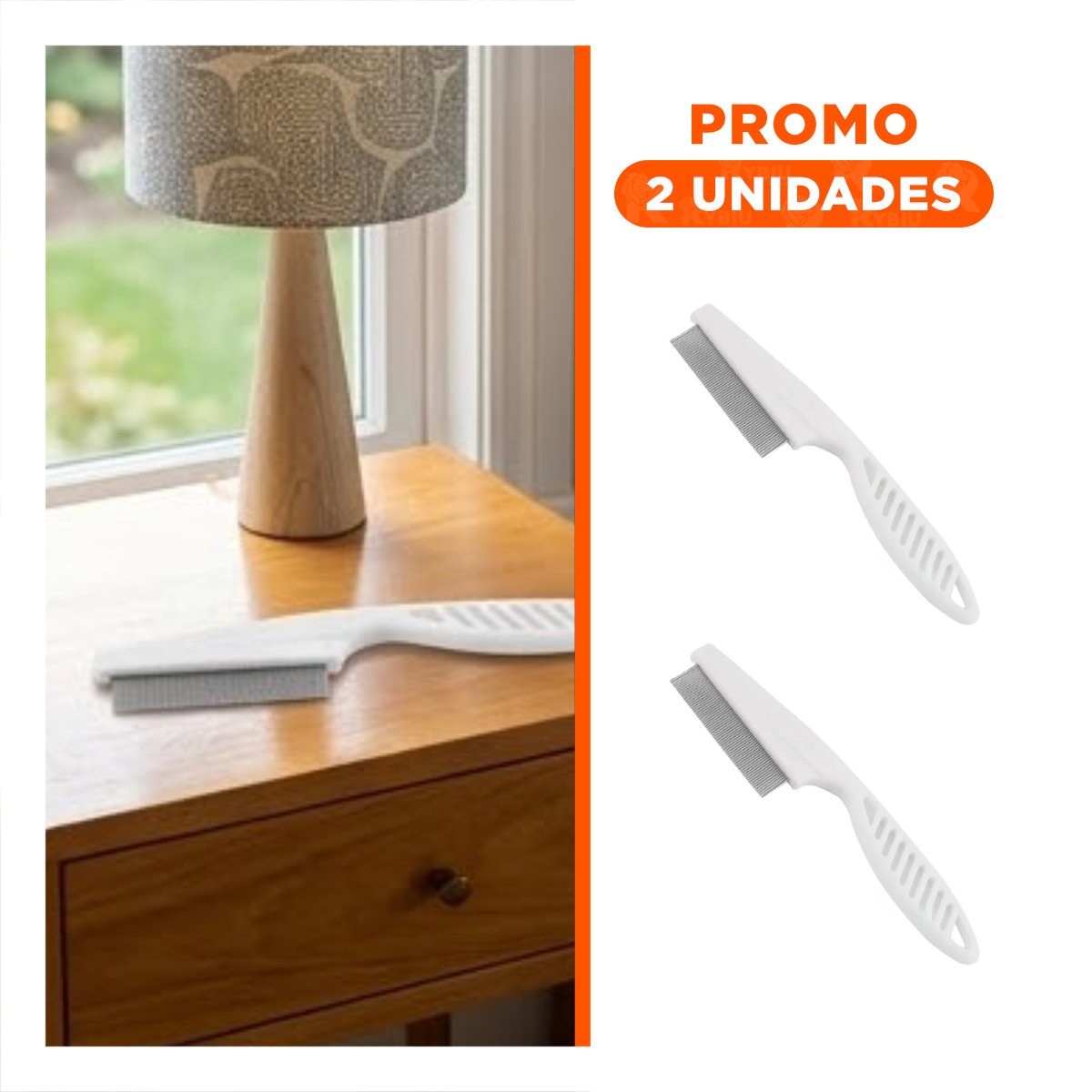 PACK2 RASTRILLO PROFESIONAL BLANCO FACILITA LA LIMPIEZA DE PULGAS DIARIA - 1